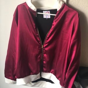 BURGANDY JERSEY STYLE JACKET